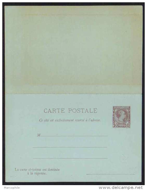 MONACO - CHARLES III / 1891 ENTIER POSTAL DOUBLE - REPONSE PAYEE / COTE 35.00 EUROS / 3 IMAGES (ref 5178) - Entiers Postaux