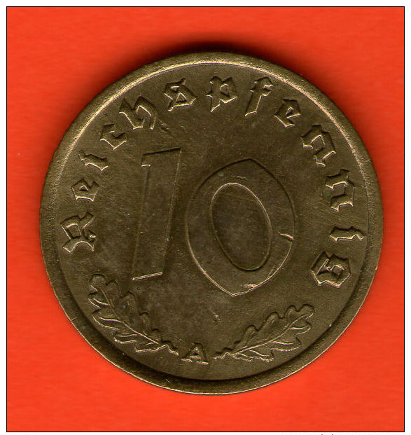 *** 10 Reichspfennig 1939 A ***  KM 92 - 3er / Third / 3. Reich - Alu-Bro - ALEMANIA / DEUTSCHLAND / GERMANY - 10 Reichspfennig