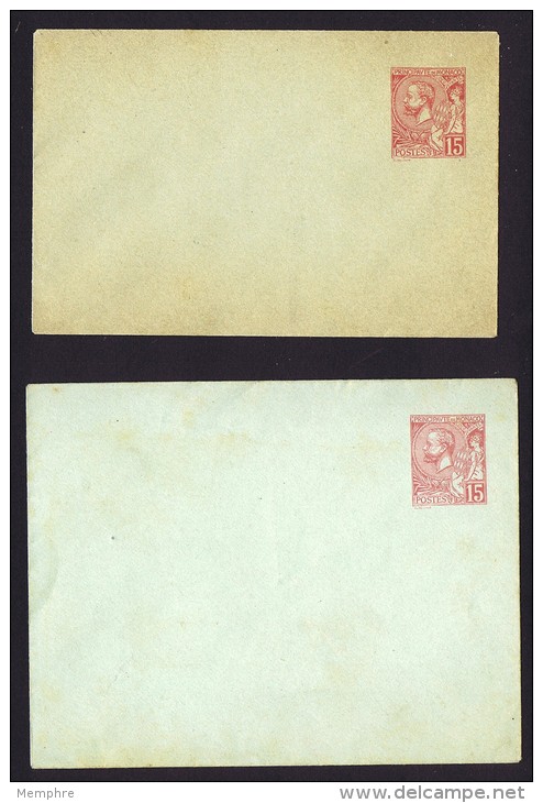 Albert 1er   Enveloppes 15 C Rose   2 Formats Neuves  Maury  13, 14 - Ganzsachen