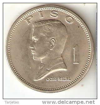 MONEDA DE FILIPINAS DE 1 PISO DEL AÑO 1972 (COIN) - Filipinas