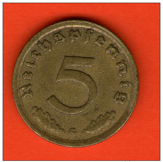 *** 5 Reichspfennig 1938 G ***  KM 91 - 3er / Third / 3. Reich - Alu-Bro - ALEMANIA / DEUTSCHLAND / GERMANY - 5 Reichspfennig