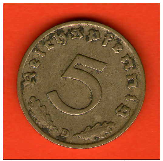 *** 5 Reichspfennig 1939 D ***  KM 91 - 3er / Third / 3. Reich - Alu-Bro - ALEMANIA / DEUTSCHLAND / GERMANY - 5 Reichspfennig