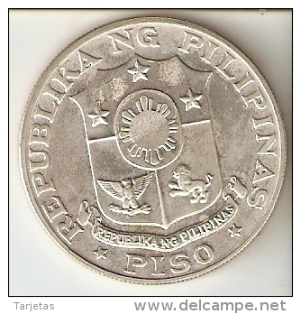 MONEDA DE PLATA DE FILIPINAS DE 1 PISO DEL AÑO 1969 DE IKASANDAANG TAONG  (COIN) SILVER-ARGENT - Filipinas