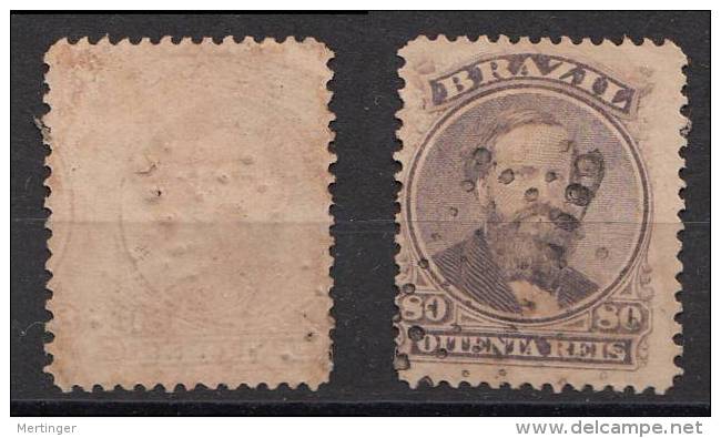 Brazil Brasilien Mi# 26 Print On Back Side 80R Used - Usados