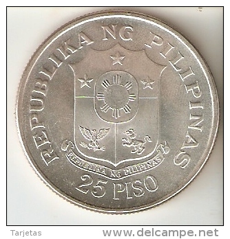 MONEDA DE PLATA DE FILIPINAS DE 25 PISO DEL AÑO 1974 DEL BANCO CENTRAL  (COIN) SILVER-ARGENT - Filipinas