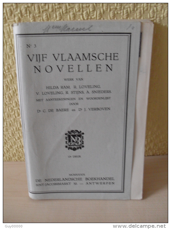 Livre Vijf Vlaamsche Novellen De 1939 - Schulbücher