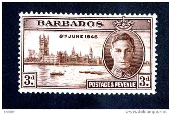 6559x)  Barbados 1946 ~ -Sc # 208 ( Cat.$ .25 )  Mnh**~ Offers Welcome! - Barbades (...-1966)