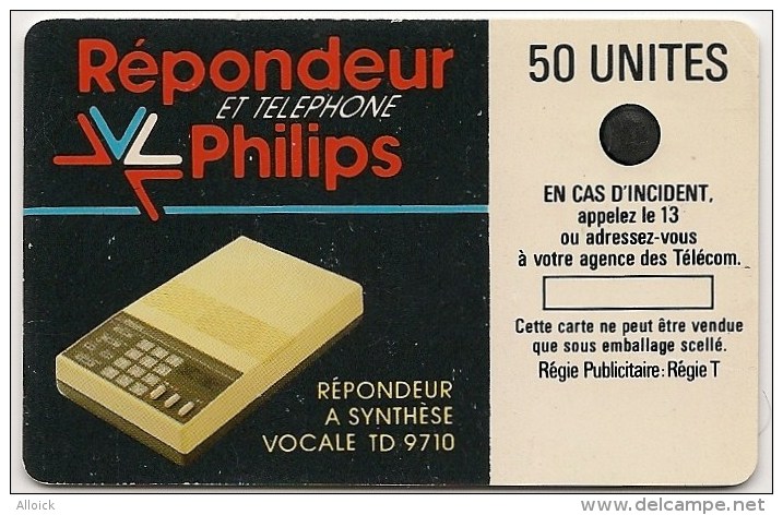 F11a  -  Philips  Téléphone Et Répondeur Avec Surimpression Pyjama Au Recto !!!  TRES TRES  RARE  !!! - 1987