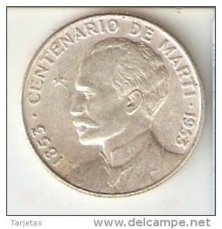 MONEDA DE PLATA DE CUBA DE 25 CENTAVOS DEL AÑO 1953  (COIN) SILVER-ARGENT - Cuba