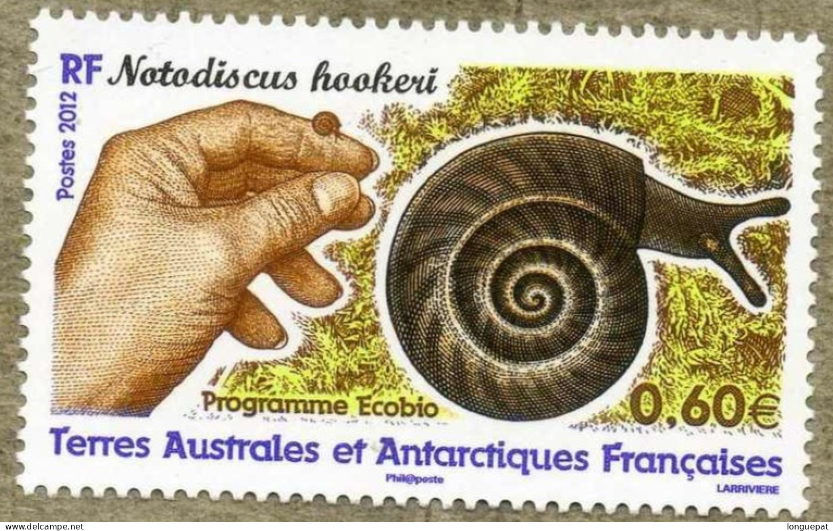 T.A.A.F : Escargot Subantarctique (Notodiscus Hookeri) - Programme ECOBIO - Unused Stamps