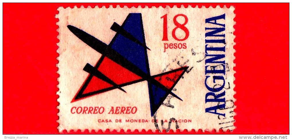 ARGENTINA - Usato -  1963 - Posta Aerea - Aereo Stilizzato - 18 P - Luchtpost