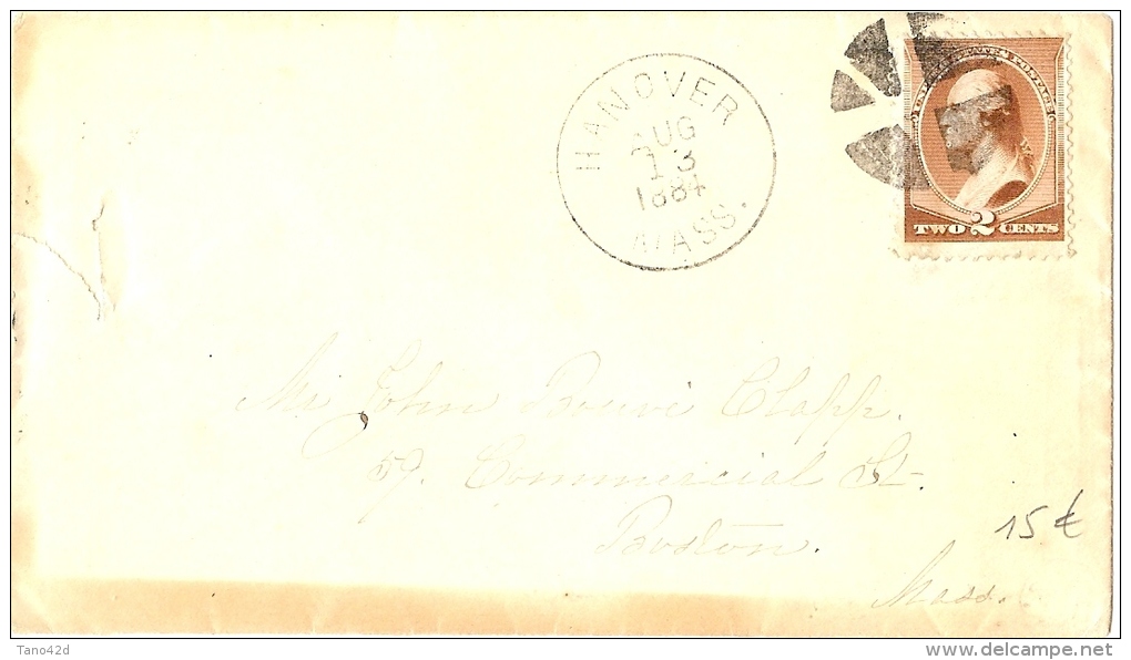 LBL20/2- ETATS UNIS LETTRE AU DEPART D'HANOVER POUR BOSTON 13/8/1884 - Lettres & Documents