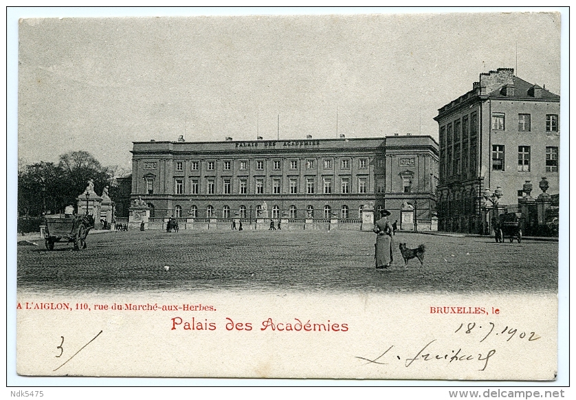 BELGIQUE : BRUXELLES - PALAIS DES ACADEMIES / POSTMARK & ADDRESS - NOTTINGHAM, DERBY GROVE (MOELLENHOFF) - Bildung, Schulen & Universitäten