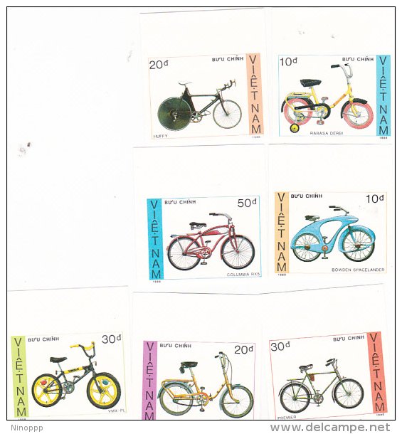 Vietnam 1989 Bicycles Imperforated Set MNH - Vietnam