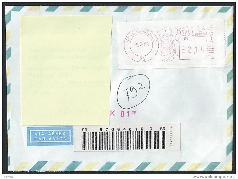 Registered "Air Mail" Cover From Novo Hamburgo To Netherland; 09-03-1995 - Briefe U. Dokumente