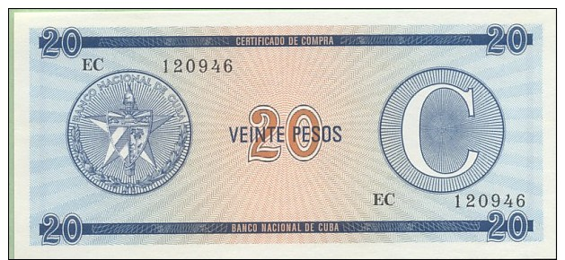 CUBA - 20 Pesos - 2 ème Série C  - Pick FX 23  - UNC - NEUF - Cuba