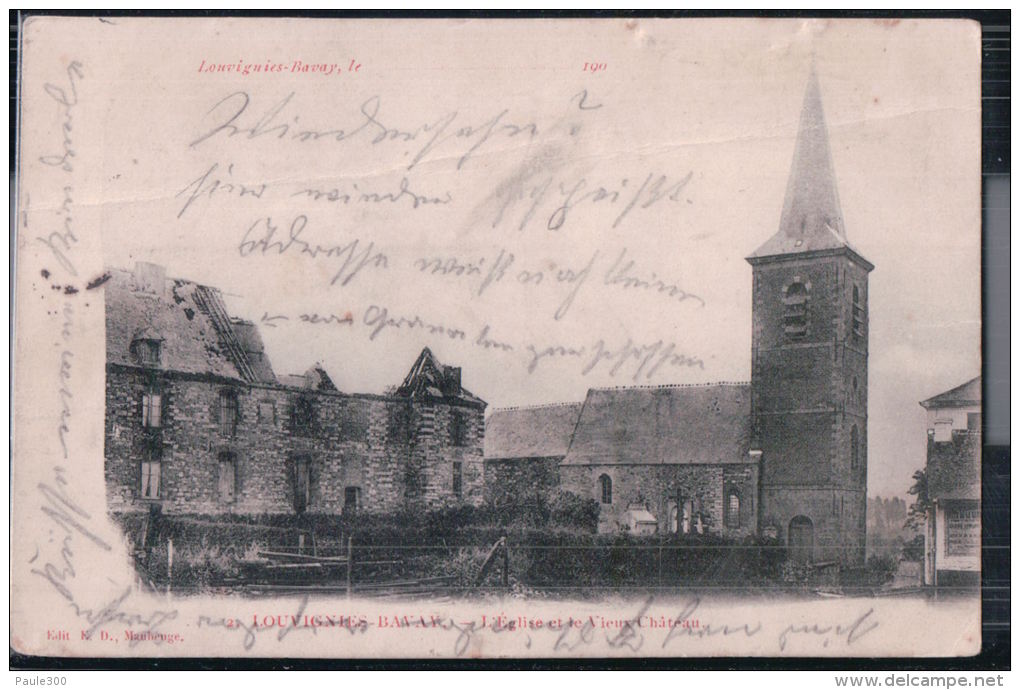 Louvignies Bavay - L'Eglise Et Le Vieux Chateau - 1914 Feldpost - Bavay