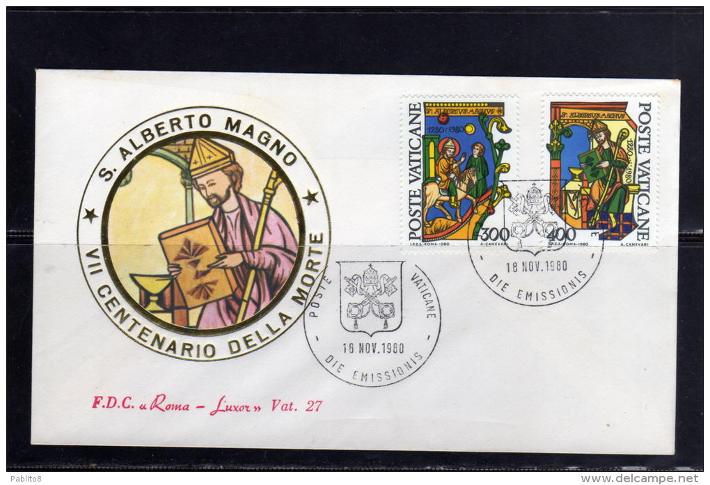 VATICANO VATICAN VATIKAN 1980 SANT´ALBERTO MAGNO SERIE COMPLETA FDC ROMA - FDC