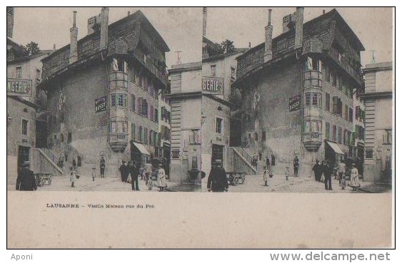 LAUSANNE ( Vue Stereoscopique )rue Du Pre ) - Osco