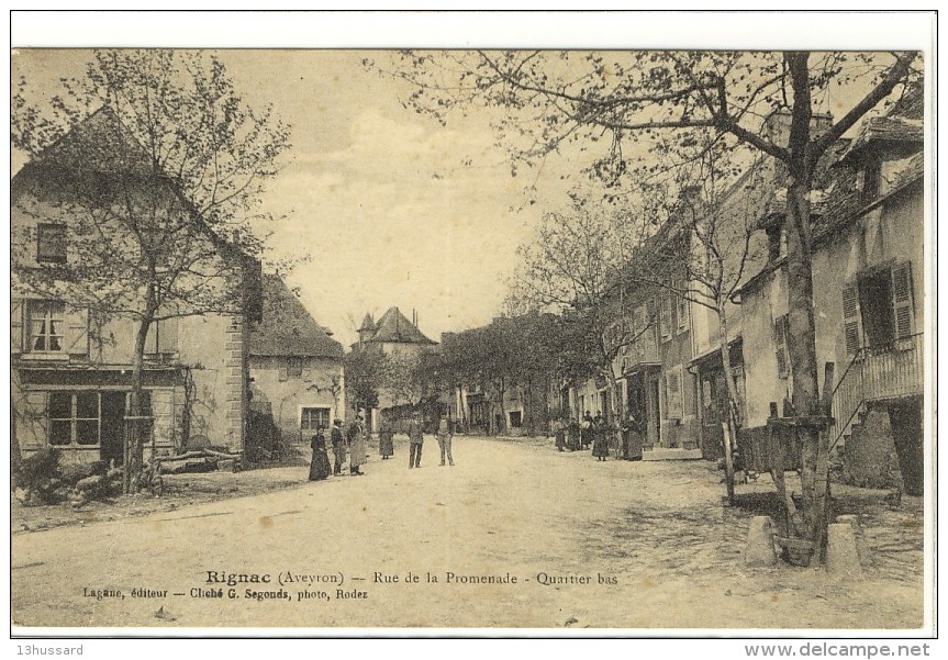 Carte Postale Ancienne Rignac - Rue De La Promenade. Quartier Bas - Autres & Non Classés