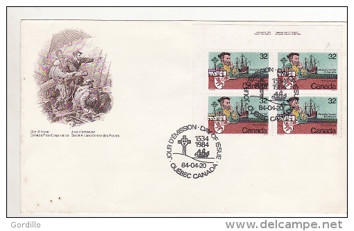 FDC Canada Jacques Cartier 1984. - 1981-1990