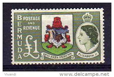 Bermuda - 1953 - £1 Pound Definitive - MH - Bermudes