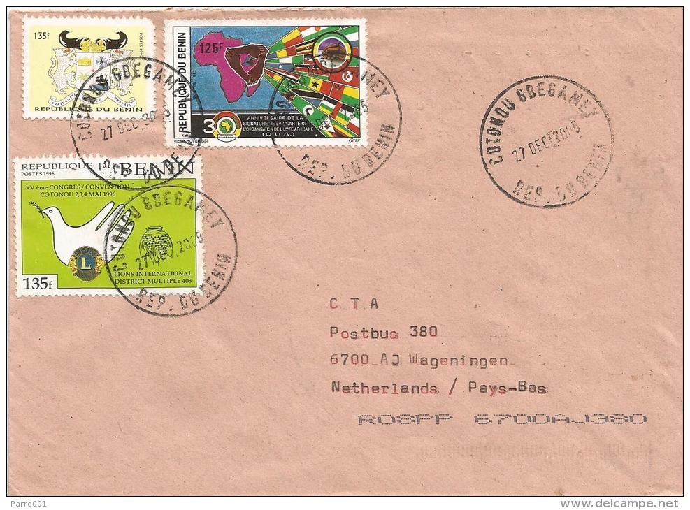 Benin 2005 Cotonou Cat Lions Dove Pigeon Cover - Benin – Dahomey (1960-...)