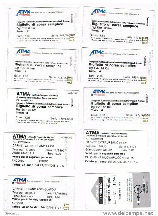 ANCONA: CONERO BUS E ATMA / BIGLIETTI URBANI E EXTRAURBANI  (LEGGI DESCRIZIONE) - Europa