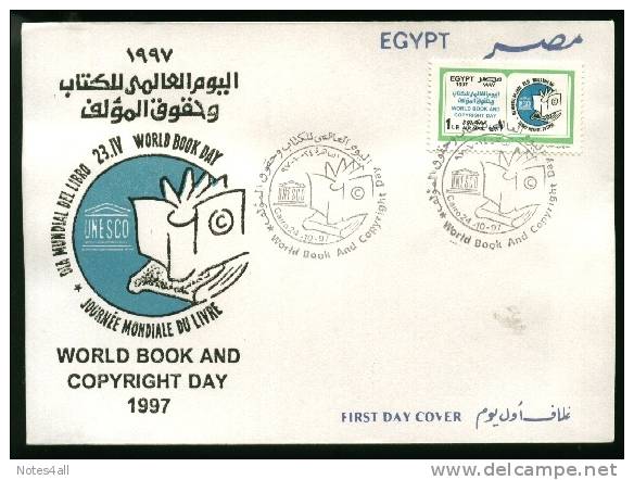 EGYPT  COVERS > FDC > 1997 >  WORLD BOOK DAY UNESCO UN - Otros & Sin Clasificación