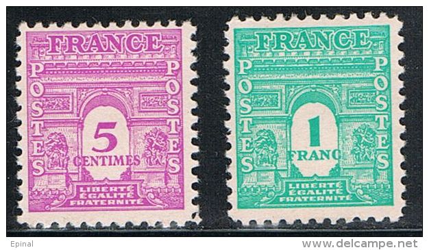 FRANCE : N° 620 Et 624 * (Arc De Triomphe De L'Etoile) - PRIX FIXE - - 1944-45 Arc De Triomphe