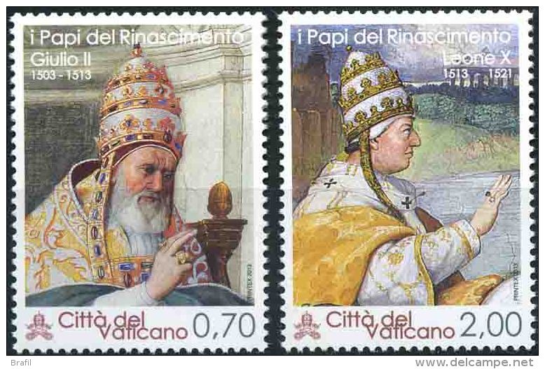 2013 Vaticano, Papi Nel Rinascimento , Serie Completa Nuova (**) - Unused Stamps