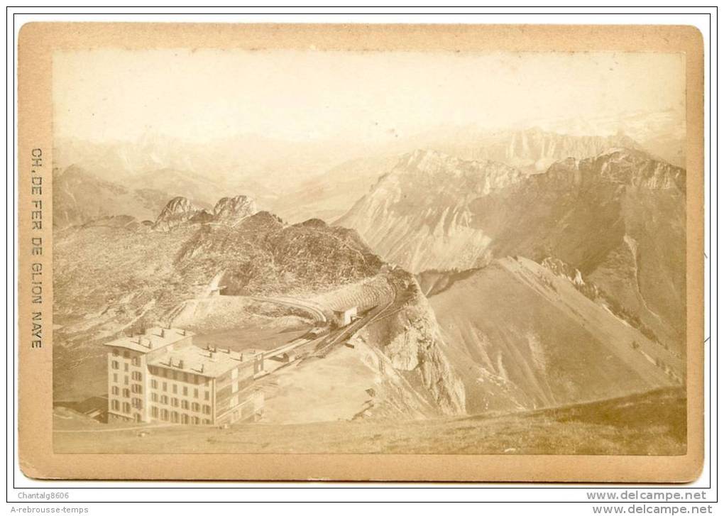 Grand CDV-(CAB) SUISSE-montagne Fin XIXe Siècle--chemin De Fer De Glion Naye-Train-Vue Panoramique - Lieux