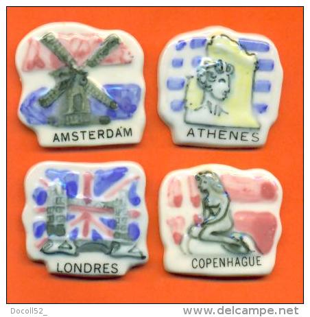 Lot De 4 Feves Porcelaine De La Serie Villes D'europe - Countries