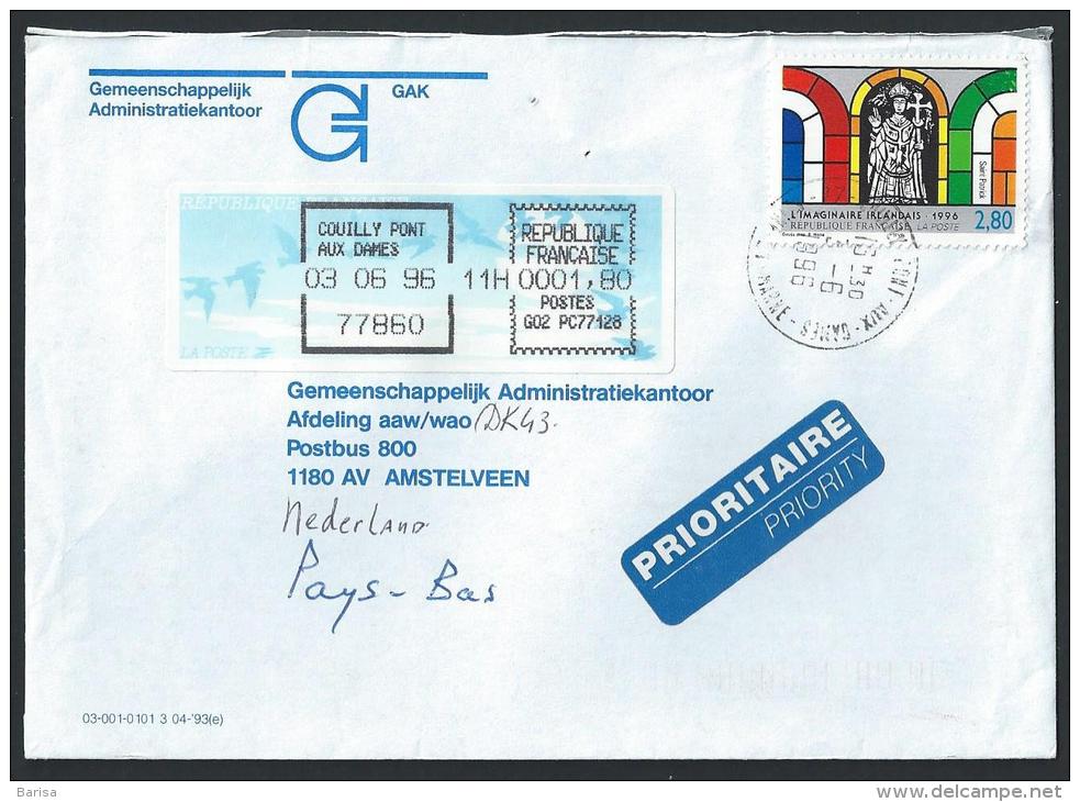 Priority Cover From Couilly Pont Aux Dames To Netherland; 03-06-1996 - Briefe U. Dokumente