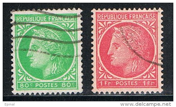 FRANCE : N° 675 Et 676 Oblitérés (Type Cérès De Mazelin) - PRIX FIXE - - 1945-47 Cérès De Mazelin