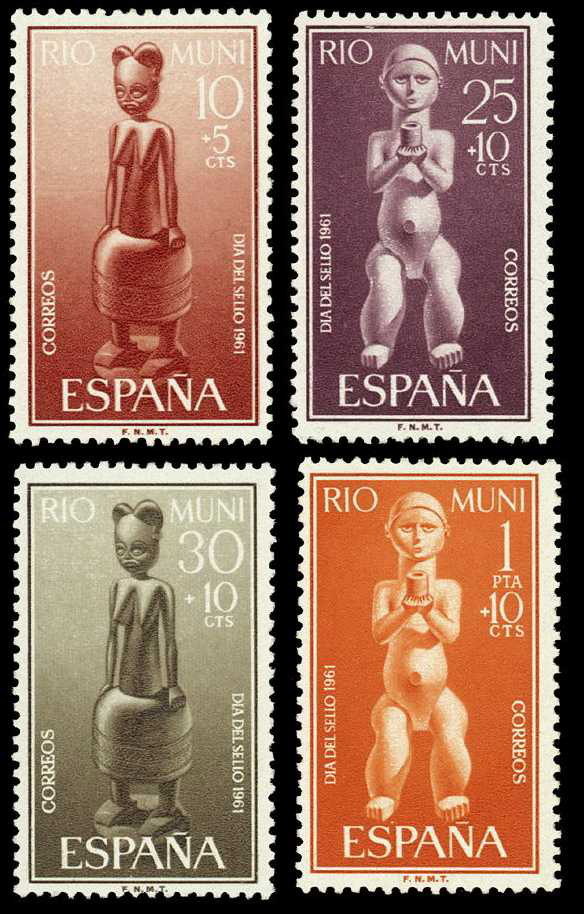 Rio Muni 25/28 ** Estatuas. 1961 - Rio Muni