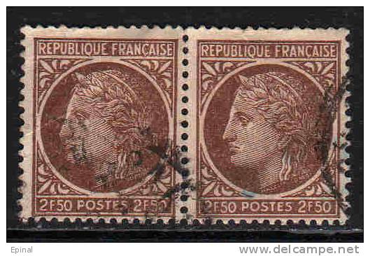 FRANCE : N° 681 Oblitéré En Paire Horizontale (Type Cérès De Mazelin) - PRIX FIXE - - 1945-47 Cérès De Mazelin