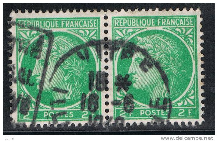 FRANCE : N° 680 Oblitéré En Paire Horizontale (Type Cérès De Mazelin) - PRIX FIXE - - 1945-47 Cérès De Mazelin