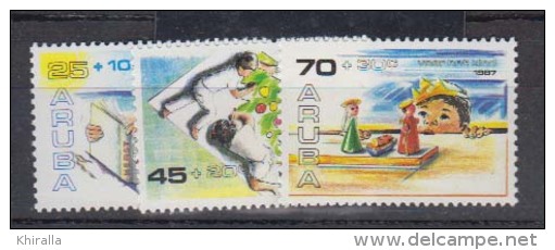 ANTILLES NEERLANDAISES - ARUBA    1987   N°  34 / 36     COTE   3 € 75        ( 596 ) - Antillas Holandesas