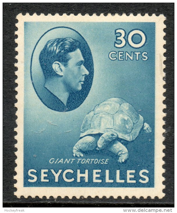 Seychelles 1941 - 30c Blue On Chalky Paper SG142a HM Cat £50 SG2020 Empire - See Description & Scans Below - Seychellen (...-1976)