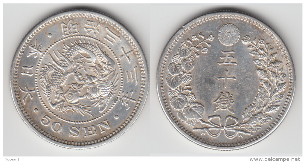 TOP QUALITY ***** JAPON - JAPAN - 50 SEN 1900 - YR-33 - MUTSUHITO - ARGENT - SILVER ***** EN ACHAT IMMEDIAT - Japan