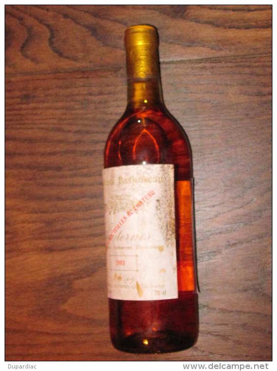 Bouteille De SAUTERNES 1985, Château De Barjuneau, LOPEZ Propriétaire. - Vin