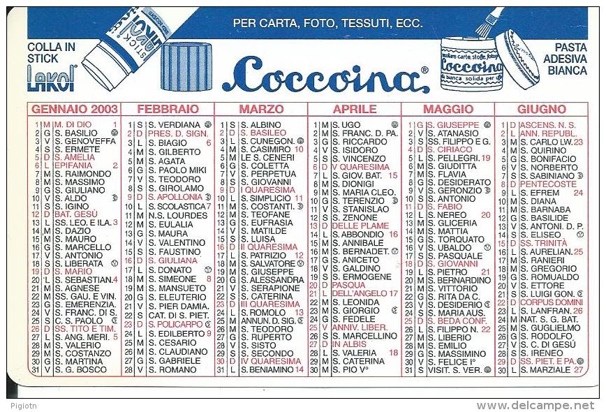 CAL520 - CALENDARIETTO 2003 - COCCOINA - Formato Piccolo : 1991-00