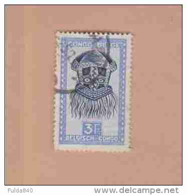 CONGO BELGE.  (COB) 1947 - N°288A   . Artisanat Et Masques.  * 3f -  Obl - Usati