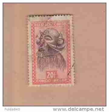 CONGO BELGE.  (COB) 1947 - N°293   . Artisanat Et Masques.  * 20f -  Obl - Oblitérés