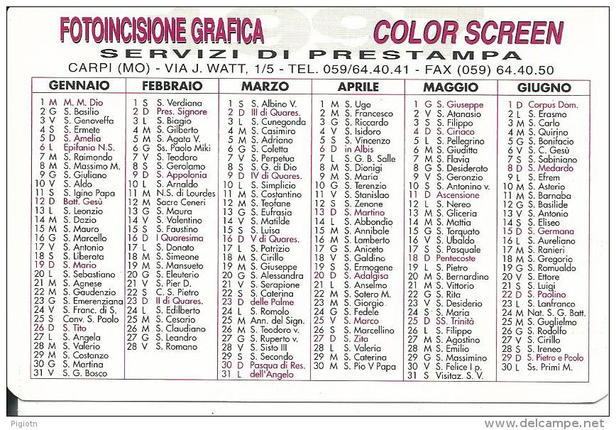 CAL442 - CALENDARIETTO 1997 - FOTOINCISIONE GRAFICA - CARPI (MODENA) - Formato Piccolo : 1991-00