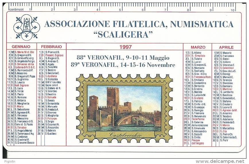 CAL446 - CALENDARIETTO 1997 - ASSOCIAZIONE FILATELICA NUMISMATICA SCALIGERA. VERONA - Tamaño Pequeño : 1991-00