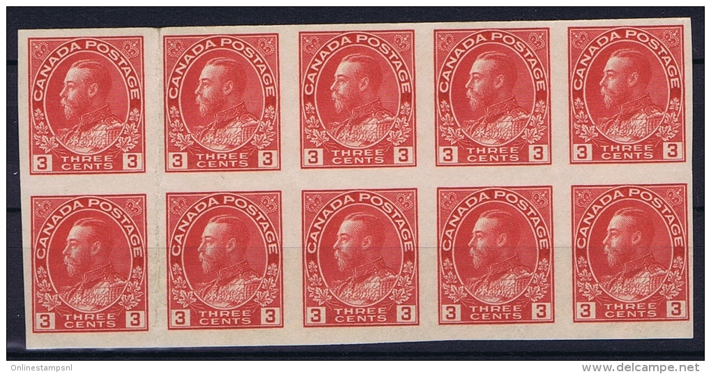 Canada: 1922 Mi 107 B , 6 X MNH/** , 2 X MH With Thin Spot,  First 2 Folded Verticaly On White Border - Ongebruikt