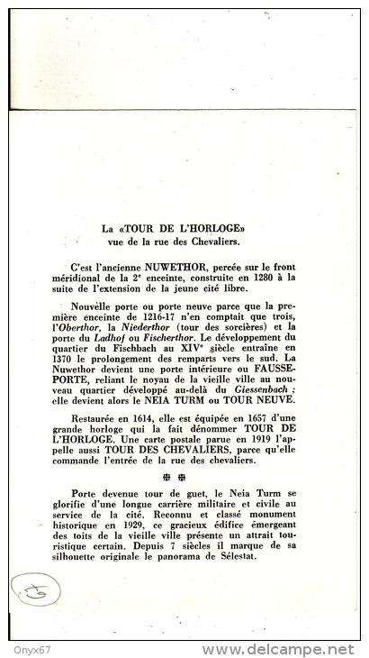 SELESTAT-SCHLETTSTADT (Bas-Rhin)   Tour De L'horloge  -  VOIR 2 SCANS - - Selestat