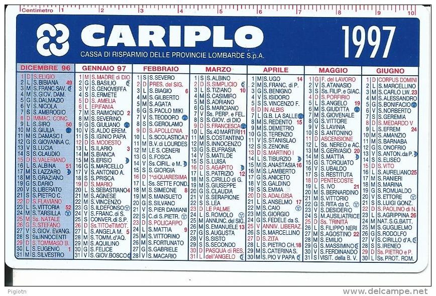 CAL452 - CALENDARIETTO 1997 - CARIPLO - Formato Piccolo : 1991-00